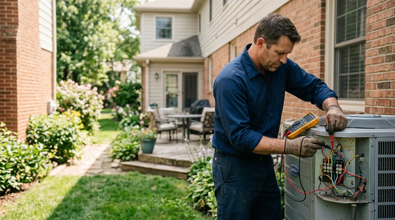 HVAC technician working near Columbia Cross Roads, PA